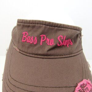 Bass Pro Shop Embroider Logo Women's Brown & Pink Adjustable Strap Back Visor